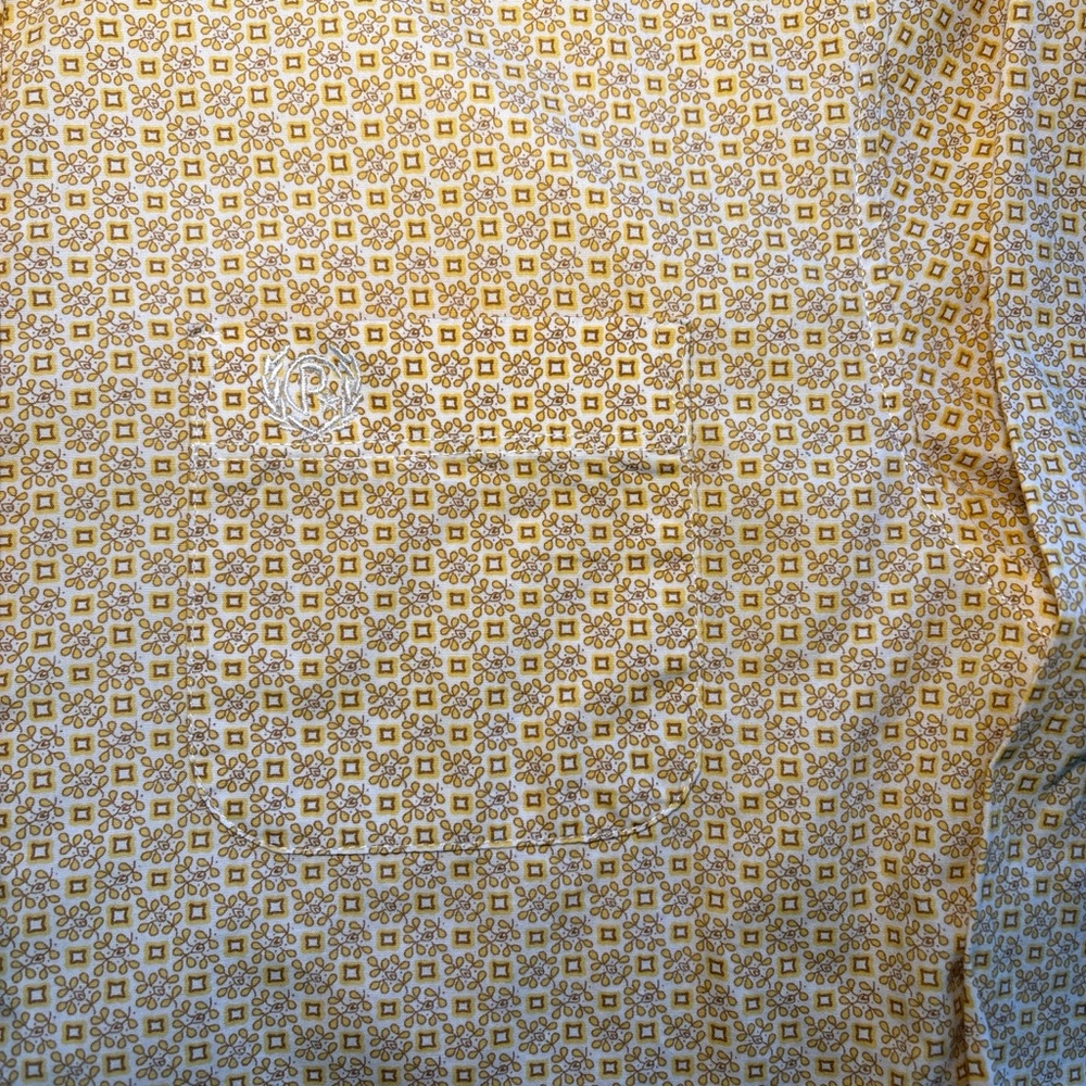 Panhandle Slim Western Button Down Shirt 🤠 Yellow Geo Print | Rodeo Cowboy Core - Picture 5 of 6